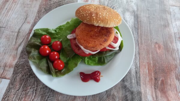 burger vegana salmón